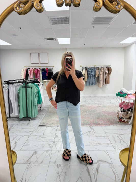Black Satin Top