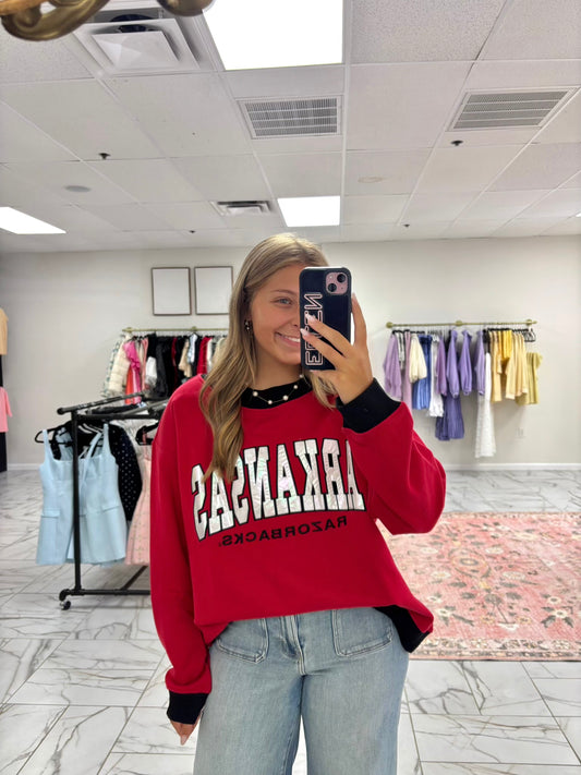 Arkansas Razorbacks Mockneck Pullover