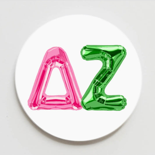 Delta Zeta Greek Balloon Button