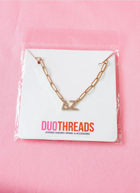 Delta Zeta Rhinestone Sorority Necklace