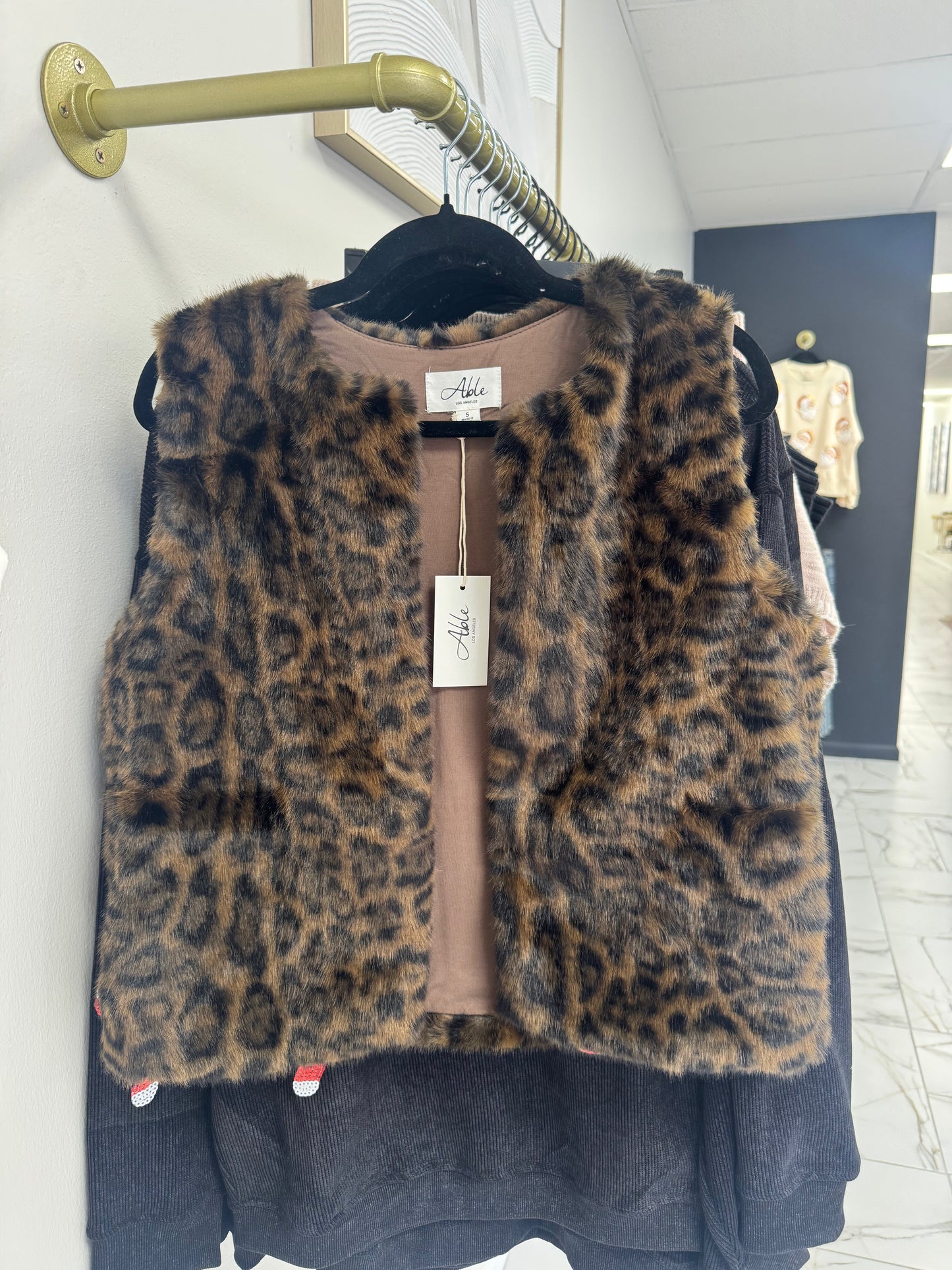Leopard Faux Fur Vest