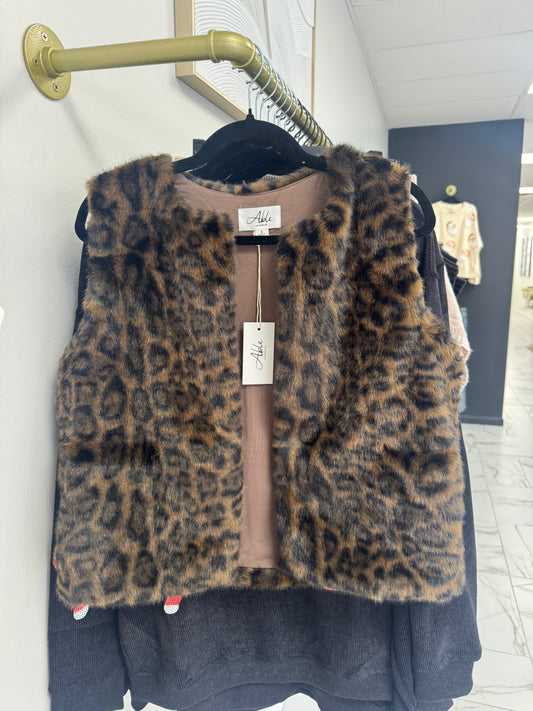 Leopard Faux Fur Vest