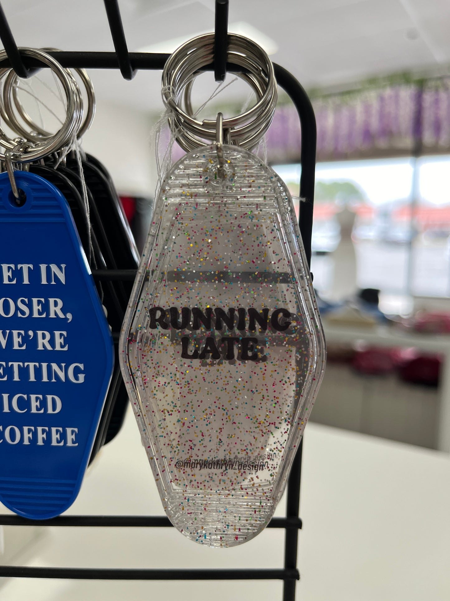 Running Late Motel Keychain