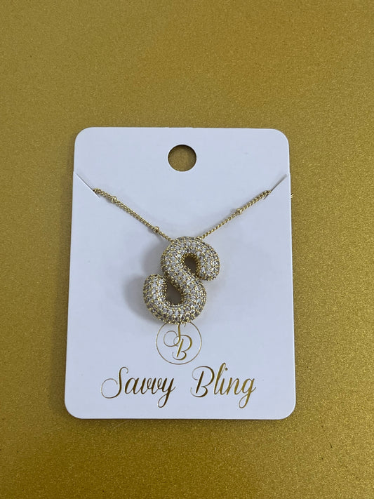 Big Initial Bling Necklace