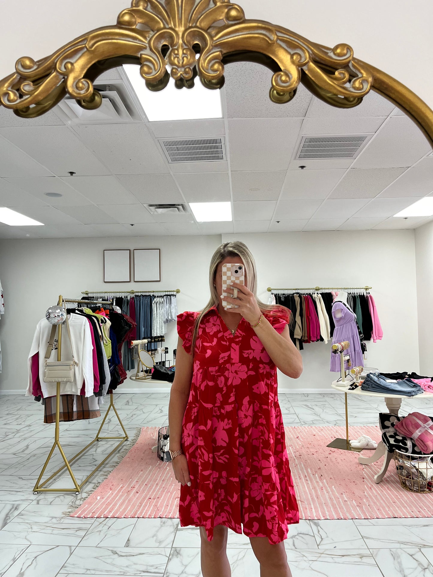 Red and Pink Dress