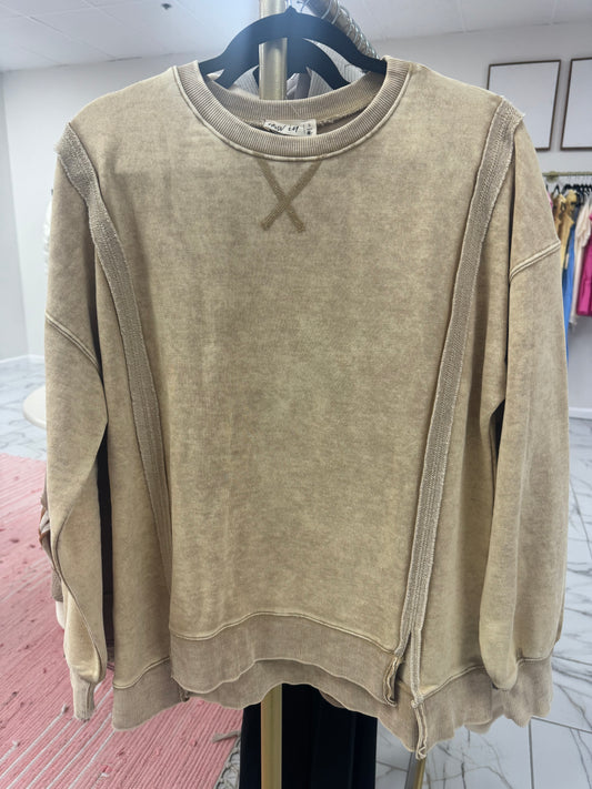 Beige Long Sleeve Top