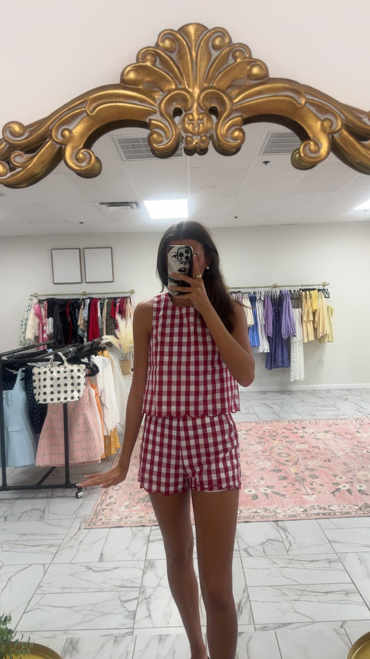 Red Gingham Set