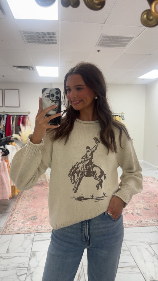 Rodeo Cowboy Graphic Sweater