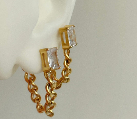 Diamond Chain Earrings