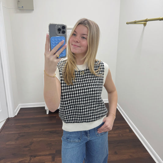 Houndstooth Sweater Vest