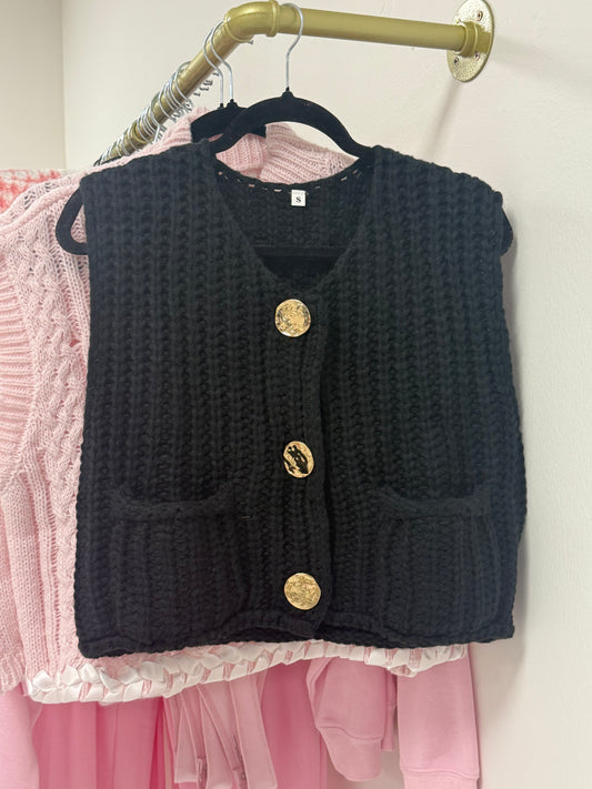 Crew Neck Crop Sweater Vest