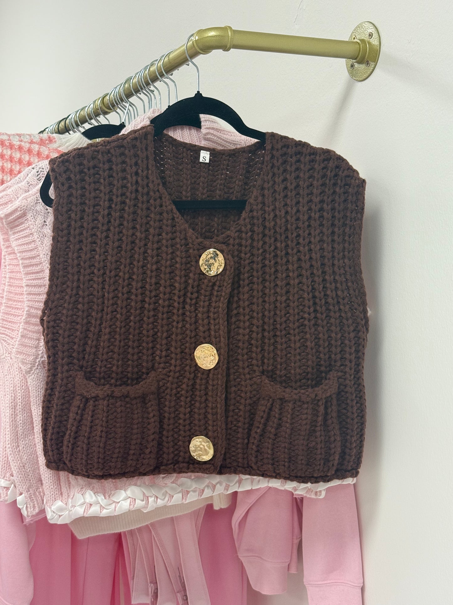 Crew Neck Crop Sweater Vest