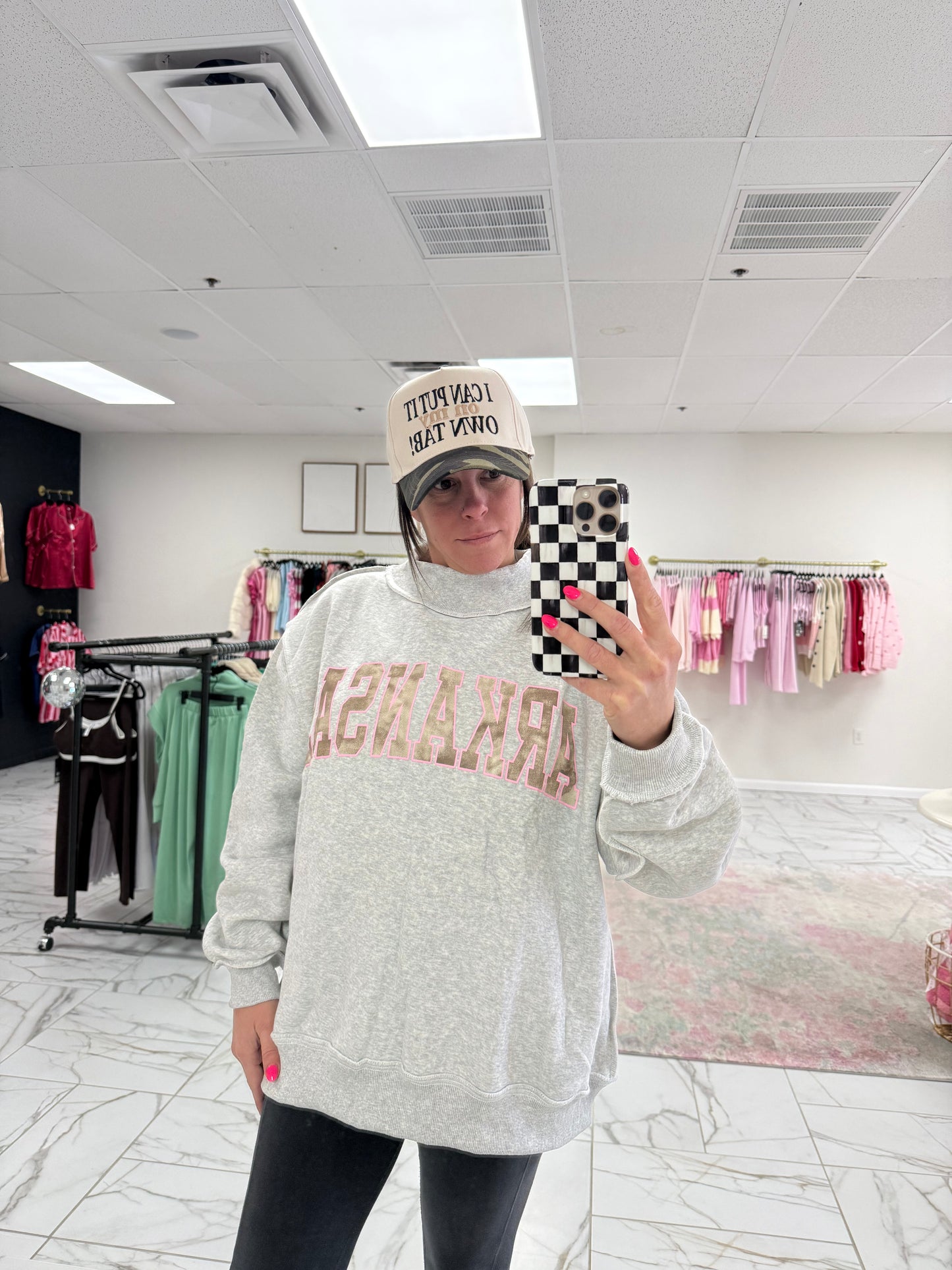 Arkansas/AR Camo Reversible Mock Neck Sweatshirt