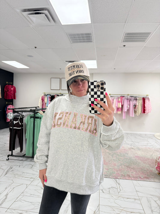 Arkansas/AR Camo Reversible Mock Neck Sweatshirt