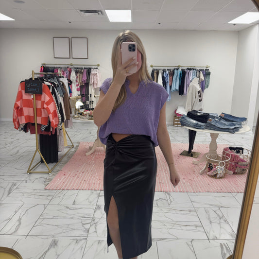 Leather Midi Skirt