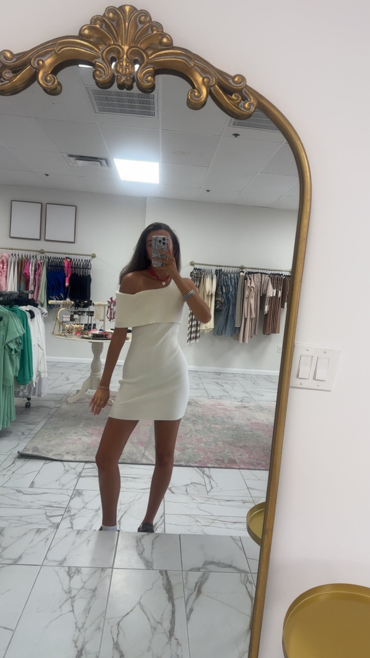 One Shoulder Sweater Dress