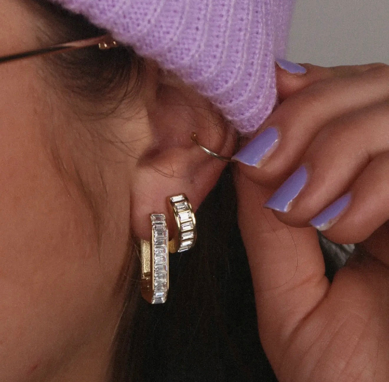 Taylor Pave Oval Hoop