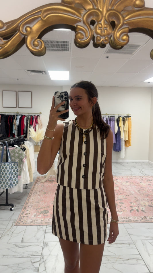 Brown Striped Set