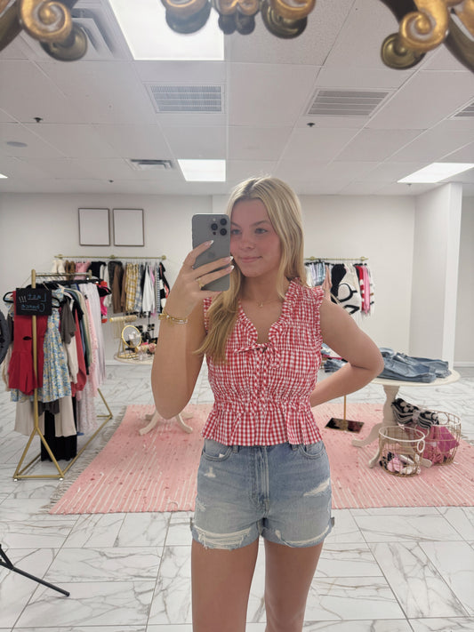 Red Gingham Top