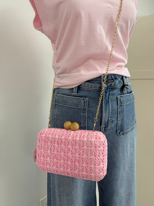 Pink Sydney Woven Clutch