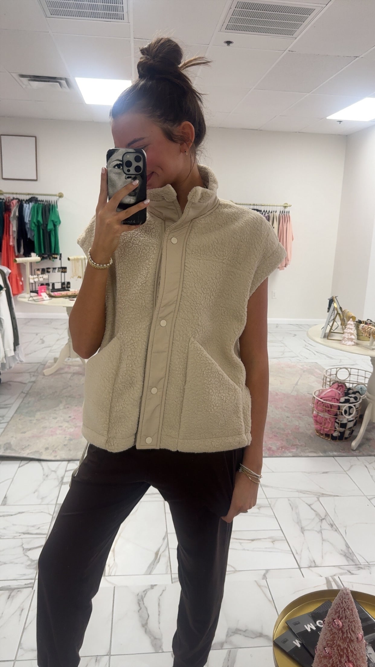 Fleece Button Vest Jacket