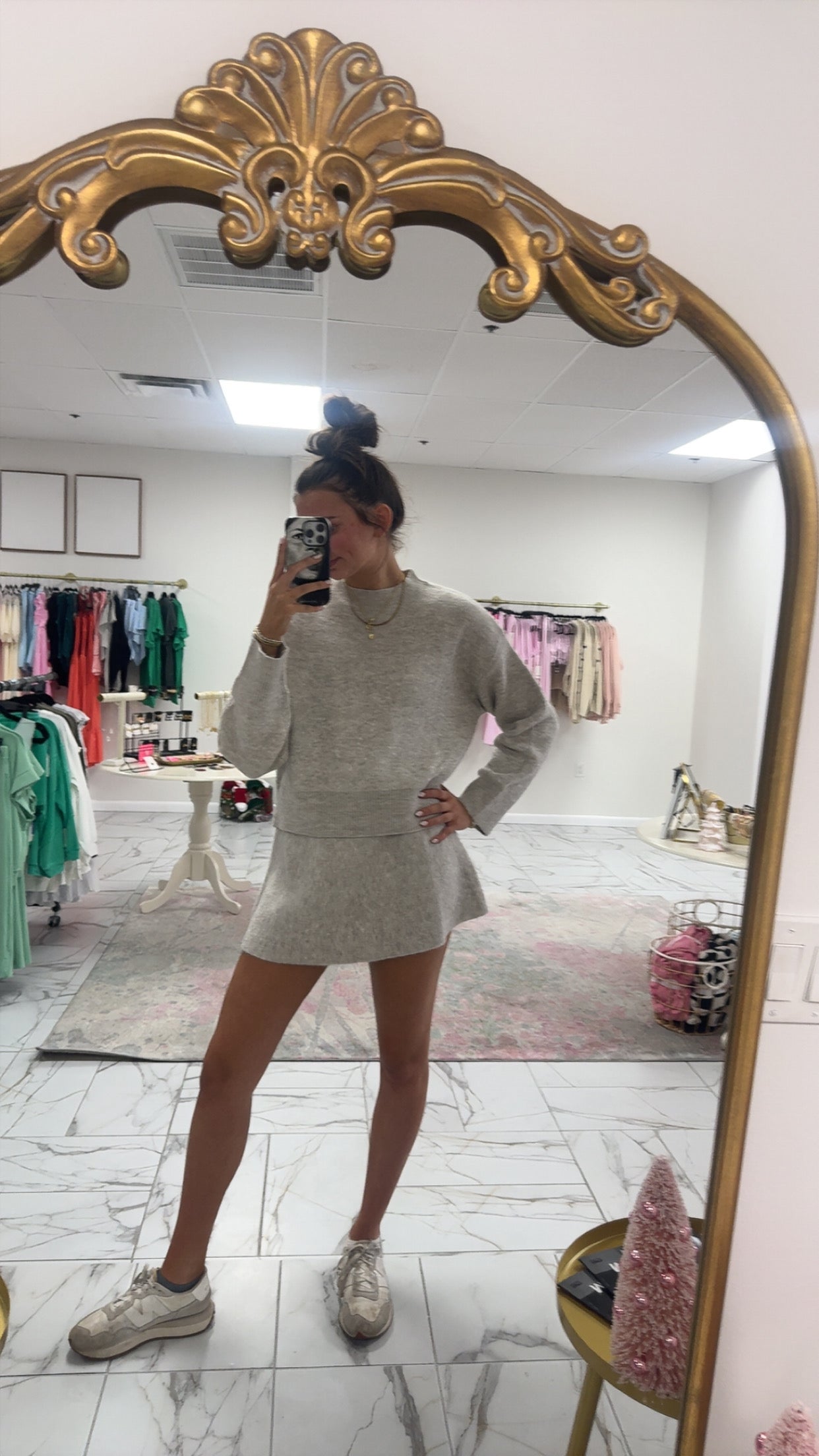 Sweater Top and Skirt Set