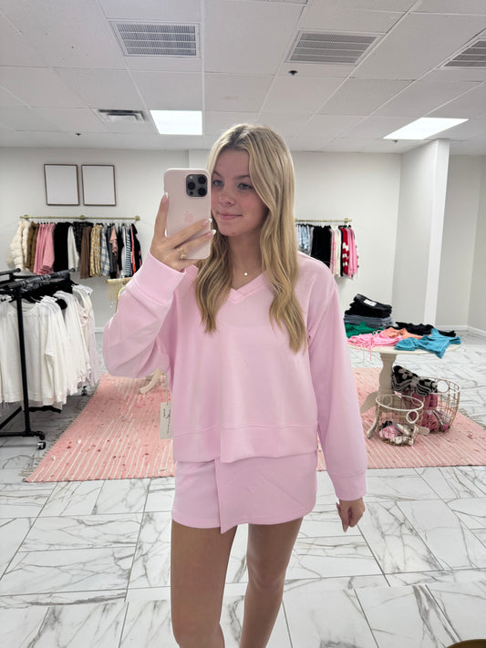 Vintage Havana Pink V Neck Top