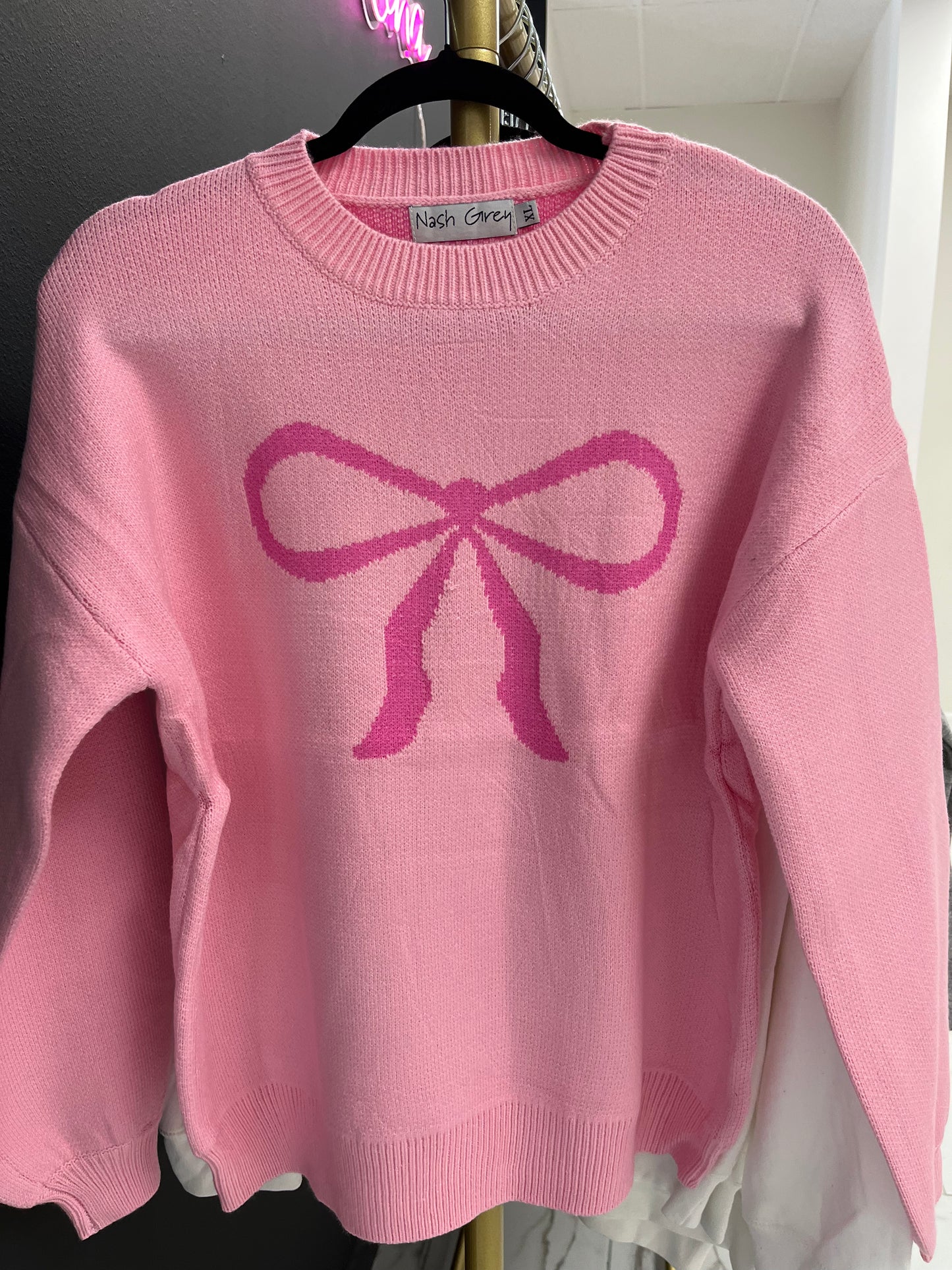 Pink Bow Sweater